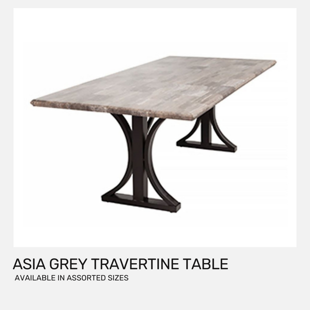 Asia Grey Travertine Stone Table