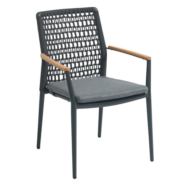 Addis Rope Chair with Teak Arms – The Springs Garden World