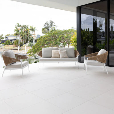 Celia 3-piece Lounge Setting White & Natural
