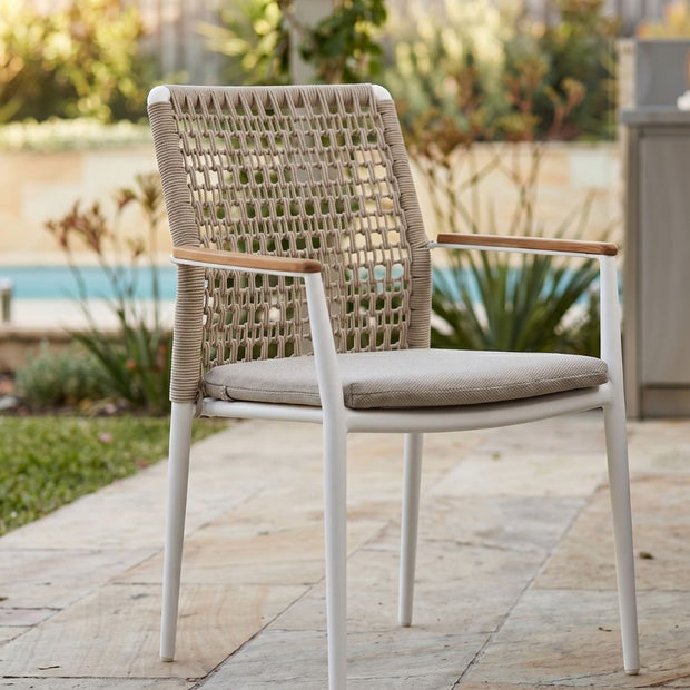 Addis Rope Chair with Teak Arms – The Springs Garden World