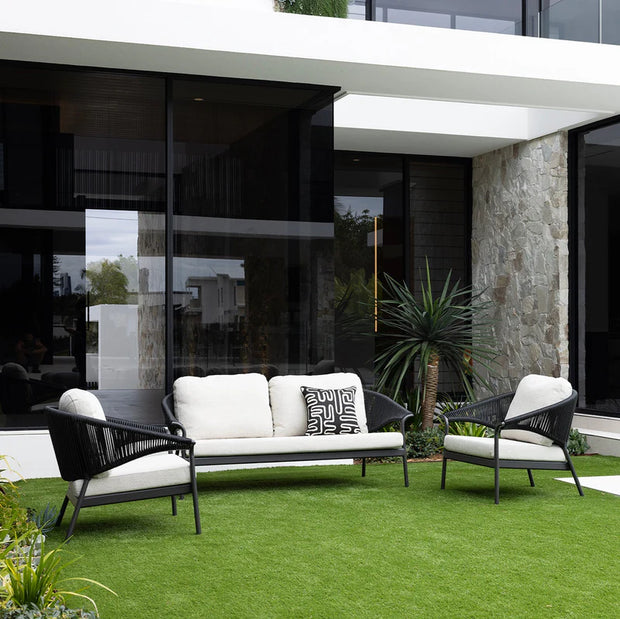 Celia 3-piece Lounge Setting Black & Charcoal
