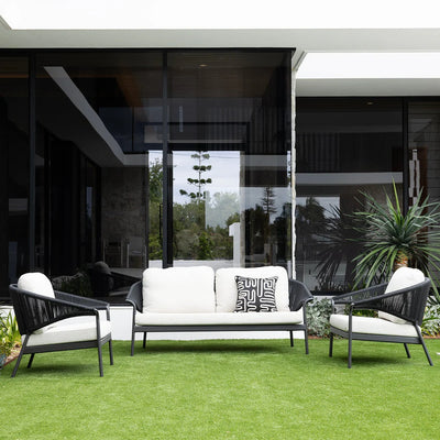 Celia 3-piece Lounge Setting Black & Charcoal