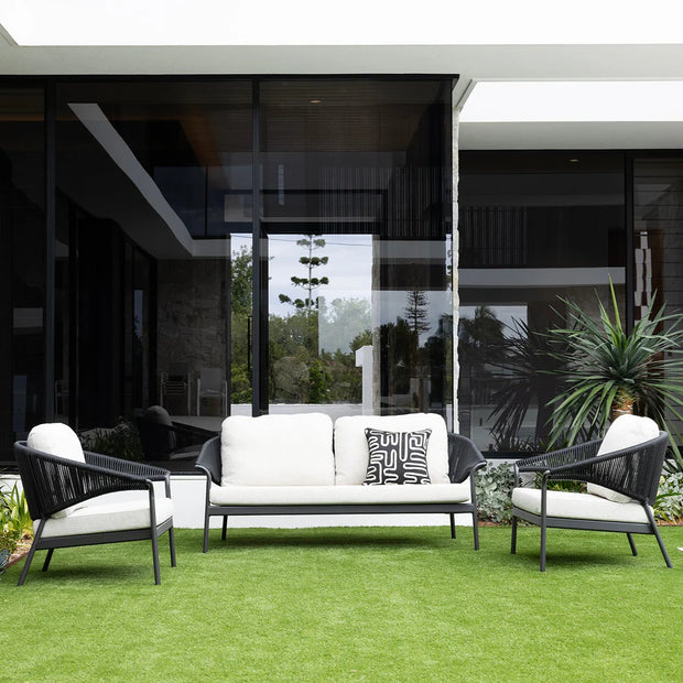 Celia 3-piece Lounge Setting Black & Charcoal