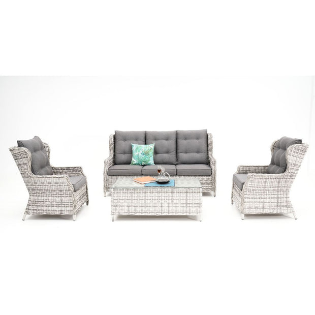 4 piece Cove High Back Wicker Setting