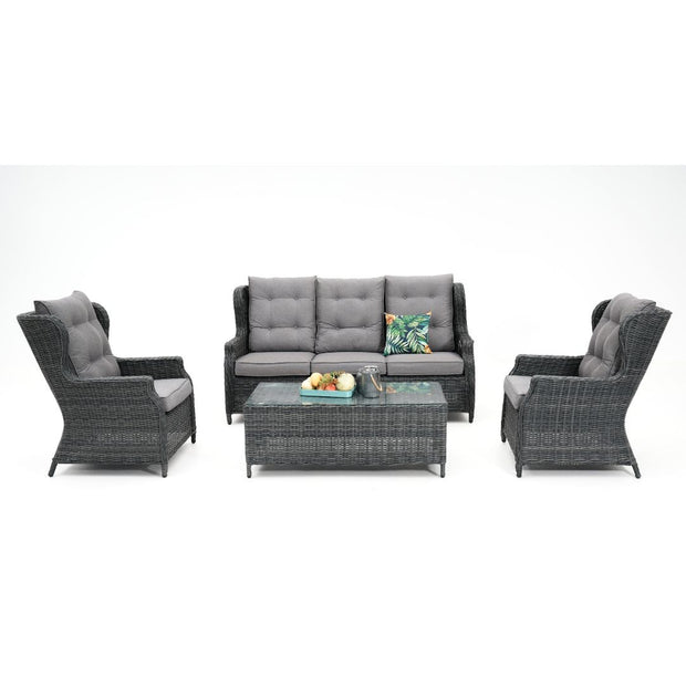 4 piece Cove High Back Wicker Setting