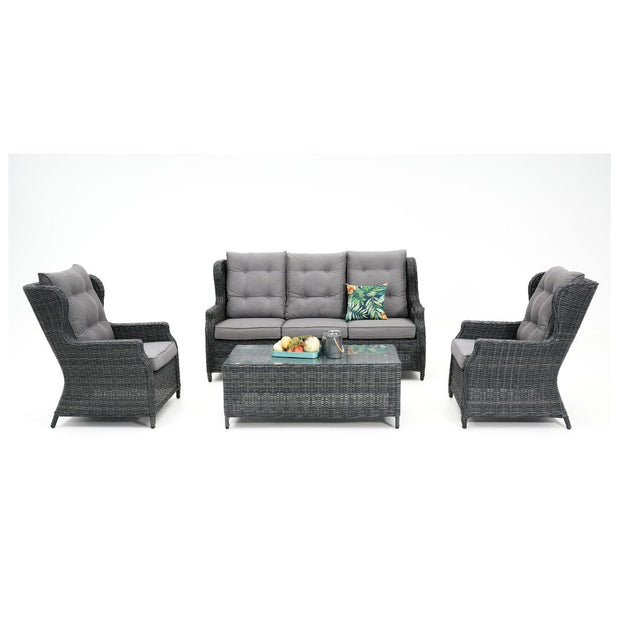 4 piece Drift Wicker Recliner setting with Pop-Up Table