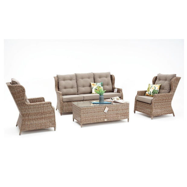 4 piece Cove High Back Wicker Setting