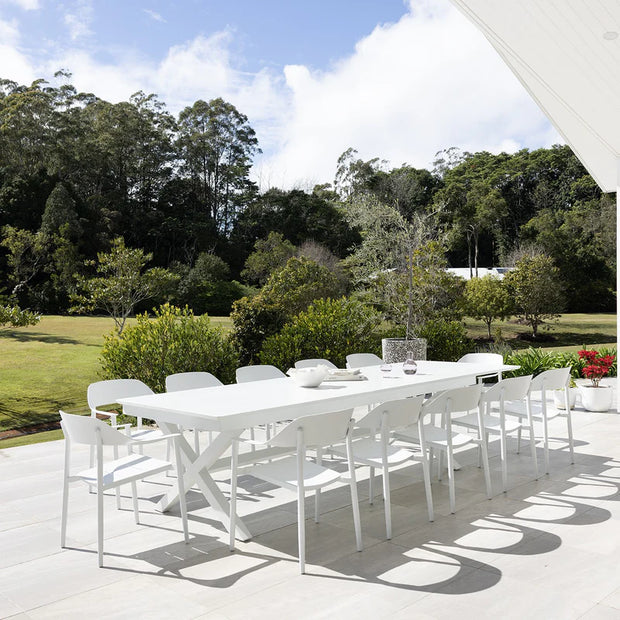Tropea Extension & Tala Dining Setting - 13 pce White