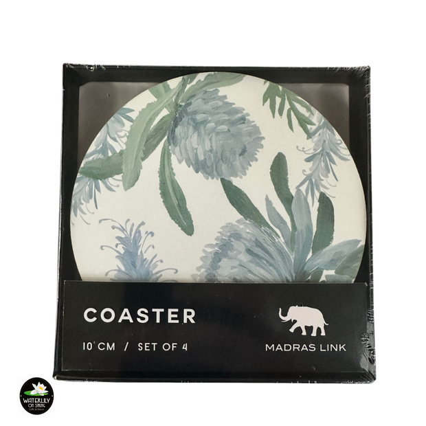 4 pack Moama Blue Round Coaster Set