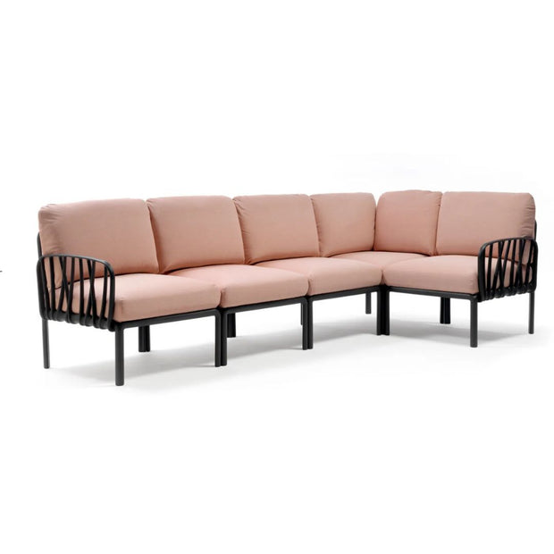 Komodo 5 Corner Lounge Antracite-Rosa Pink