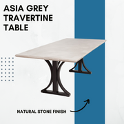 Asia Grey Travertine Stone Table