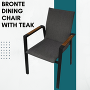 Bronte Chair with Teak Insert in White or Charcoal
