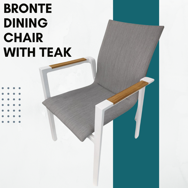 Bronte Chair with Teak Insert in White or Charcoal