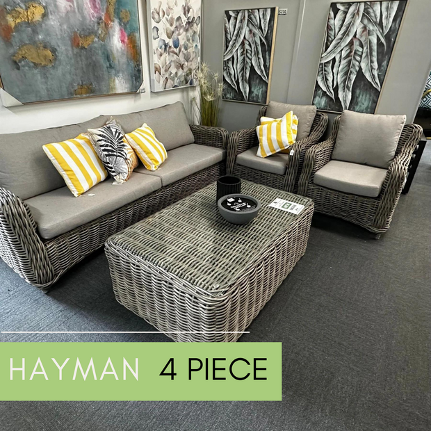 Hayman 4 piece Wicker Lounge Setting