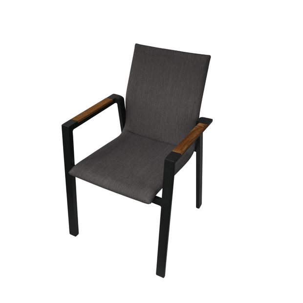 Bronte Chair with Teak Insert in White or Charcoal