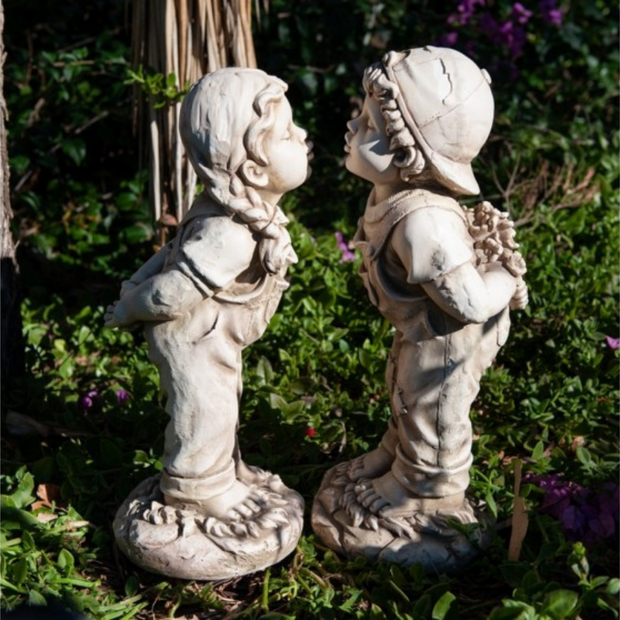 Boy Kissing Garden Statue